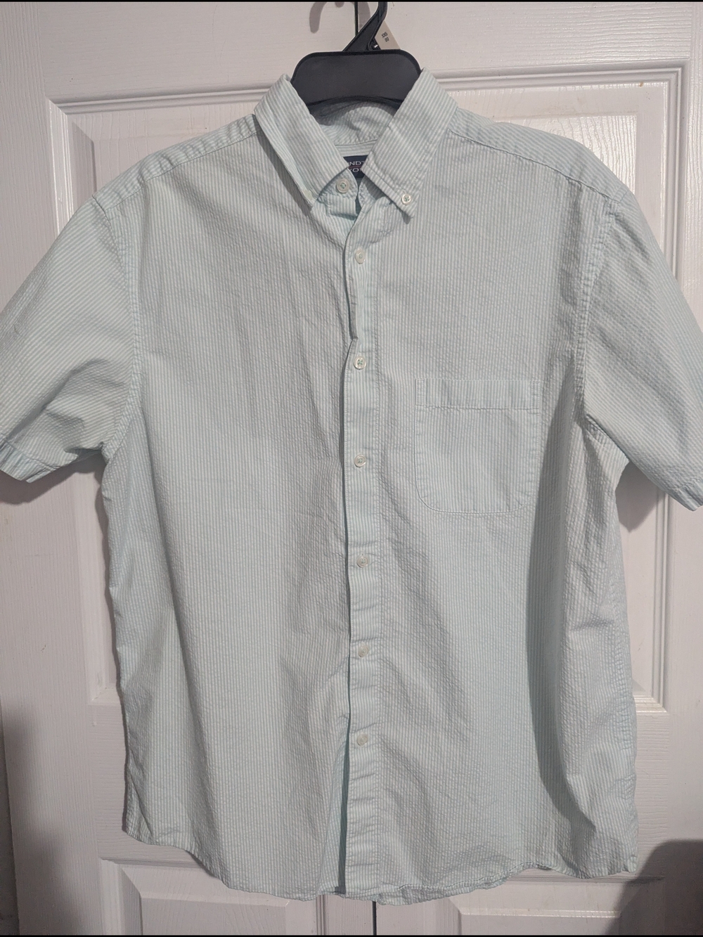 Roundtree & Yorke Mint Green Short-Sleeve Button-Down Shirt